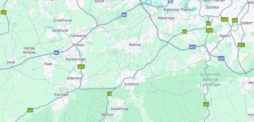 Woking Painter and Decorator map